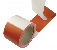 PE fóliová páska 80mmx50m, červená/bílá