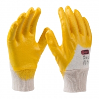Pracovní rukavice nitrilové žluté vel. 7 EN 388