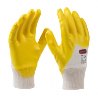 Pracovní rukavice nitrilové žluté vel. 8 EN 388