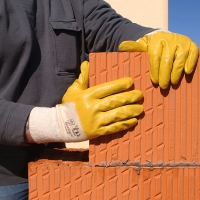 Pracovní rukavice nitrilové žluté vel. 8 EN 388