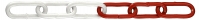 Ocelový řetěz C pozinkovaný, červeno-bílý, 42x11x6mm