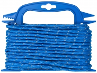 PP pletené lano 16pramenné, 4mmx20m, reflexní modrá, navíječ
