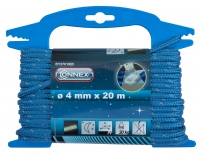 PP pletené lano 16pramenné, 4mmx20m, reflexní modrá, navíječ