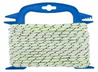 PP pletené lano 16pramenné, 4mmx20m, zelená florescentní, navíječ