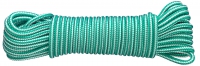 PP pletené lano 8pramenné, 4mmx20m, bílá/zelená