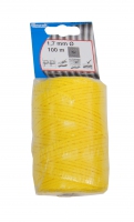 PP pletená šňůra 8pramenná, 1,7mmx100m, žlutá