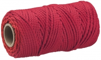 PP pletená šňůra 8pramenná, 1,7mmx100m, červená