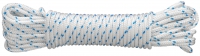 PES pletené lano 16pramenné, 8mmx10m, bílá/modrá