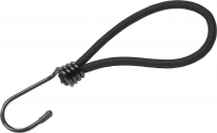 PP stahovací guma s hákem, 6mmx180mm, černá, 10ks