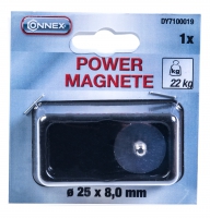 Powermagnet neodym se závitem, 25 mm, max.nosnost 22 kg