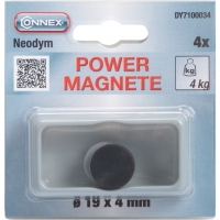 Magnet neodym 19 mm disk, silikon, síla 4 kg, 4 ks