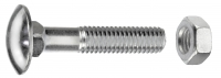Vratový šroub pozinkovaný M8x160 mm, šestihranná matka, DIN 603