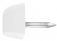 Policová zarážka, bílý plast, s čepem, 16x12 mm