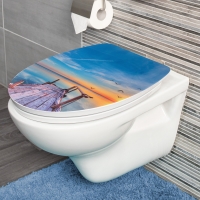 WC sedátko Art of Acryl +, dekor Oceán a molo, duroplast, pozvolné zavírání