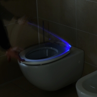 WC sedátko White shining, LED podsvícení, detek. pohybu, FSC dřevo a akryl
