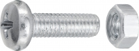 Šroub závitový pozinkovaný M5x16 mm, PH, šestihranná matka, DIN 7985