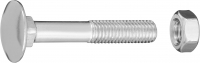 Vratový šroub pozinkovaný M8x50 mm, šestihranná matka, DIN 603