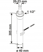 Připojovací mezikus k myčce 1 1/2" x 40 x 305 mm, ø 20 - 23 mm, recykl. plast