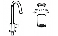 Perlátor s úsporou vody až -70%, mosaz, M16x1" vnit.