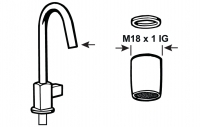 Perlátor s úsporou vody až -50%, mosaz, M18x1" vnit.