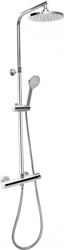 PERFECT NEO sprchový systém s termostatem, délka 80-130cm se stavit. Kloub., pr. Hl. spr. 20cm, délka hadice 175cm, chrom